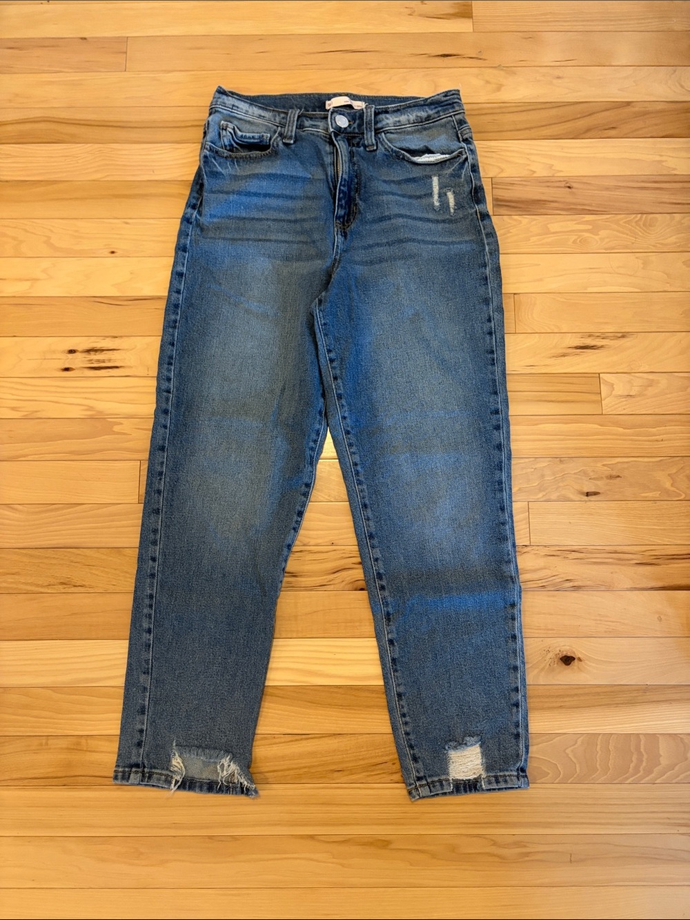 Classic High-Rise Distressed Women’s Jeans - Blue